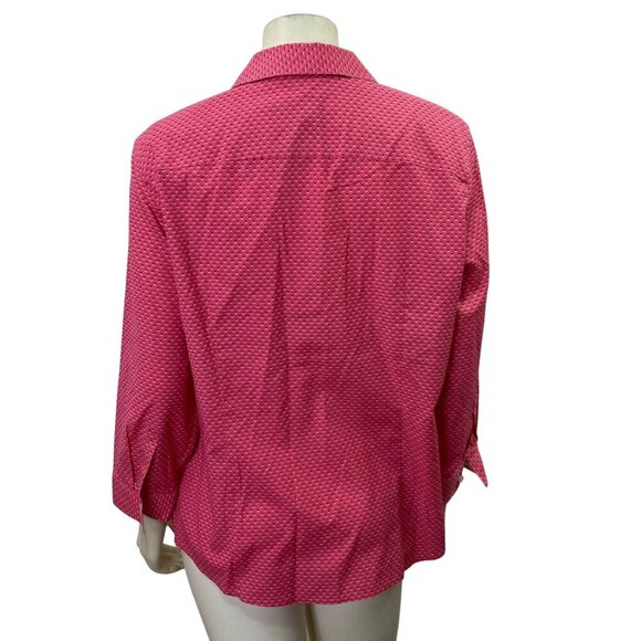 Talbots Womens Wrinkle Resistant Pink Button-Up Shirt Size 16 - Picture 6 of 6